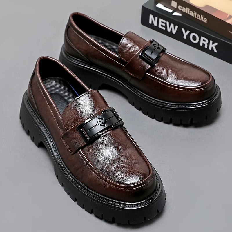 Mocassim Masculino Casual Slip On em Couro Luxo