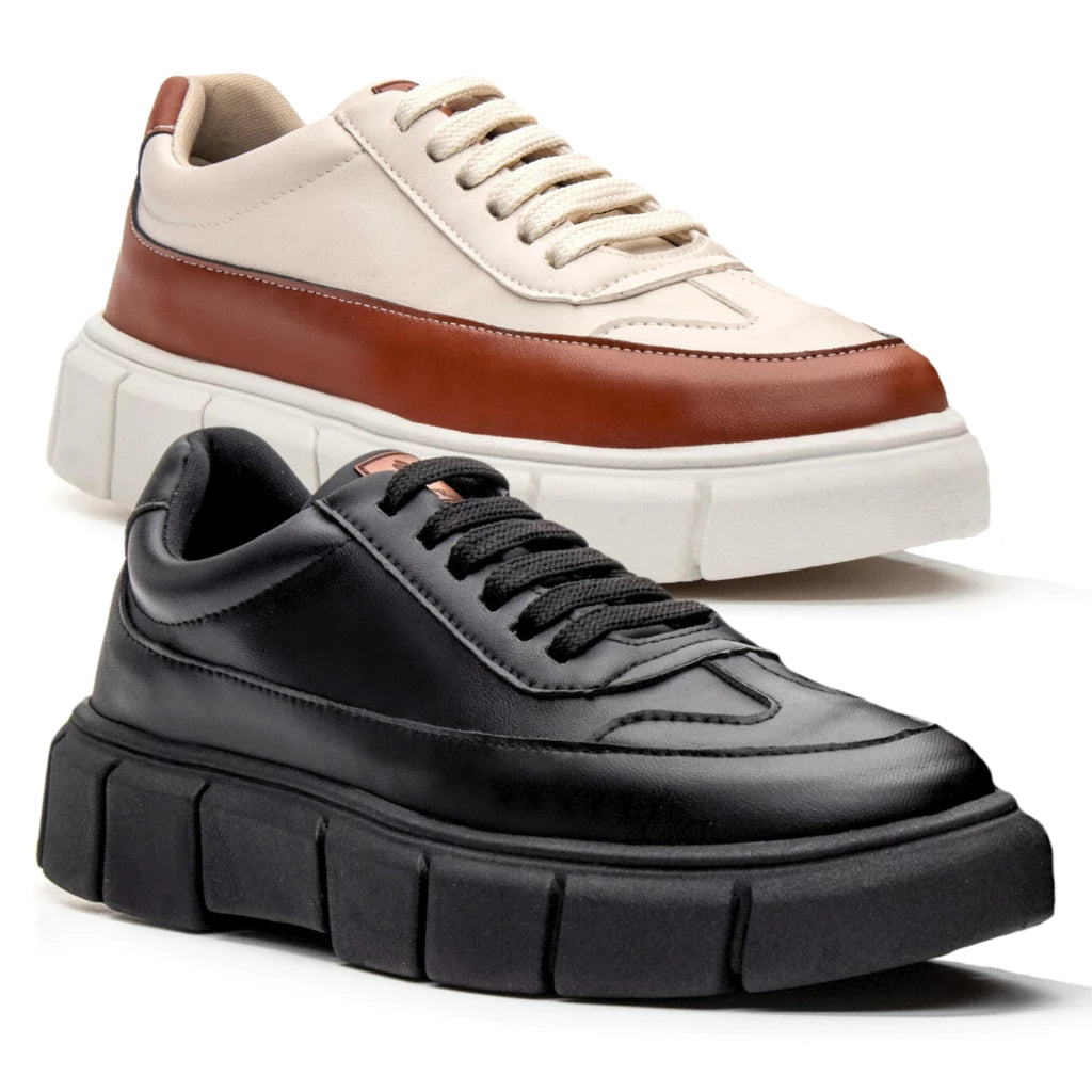 Combo Premium – 2 Pares de Tênis Masculino Oversized Plataforma