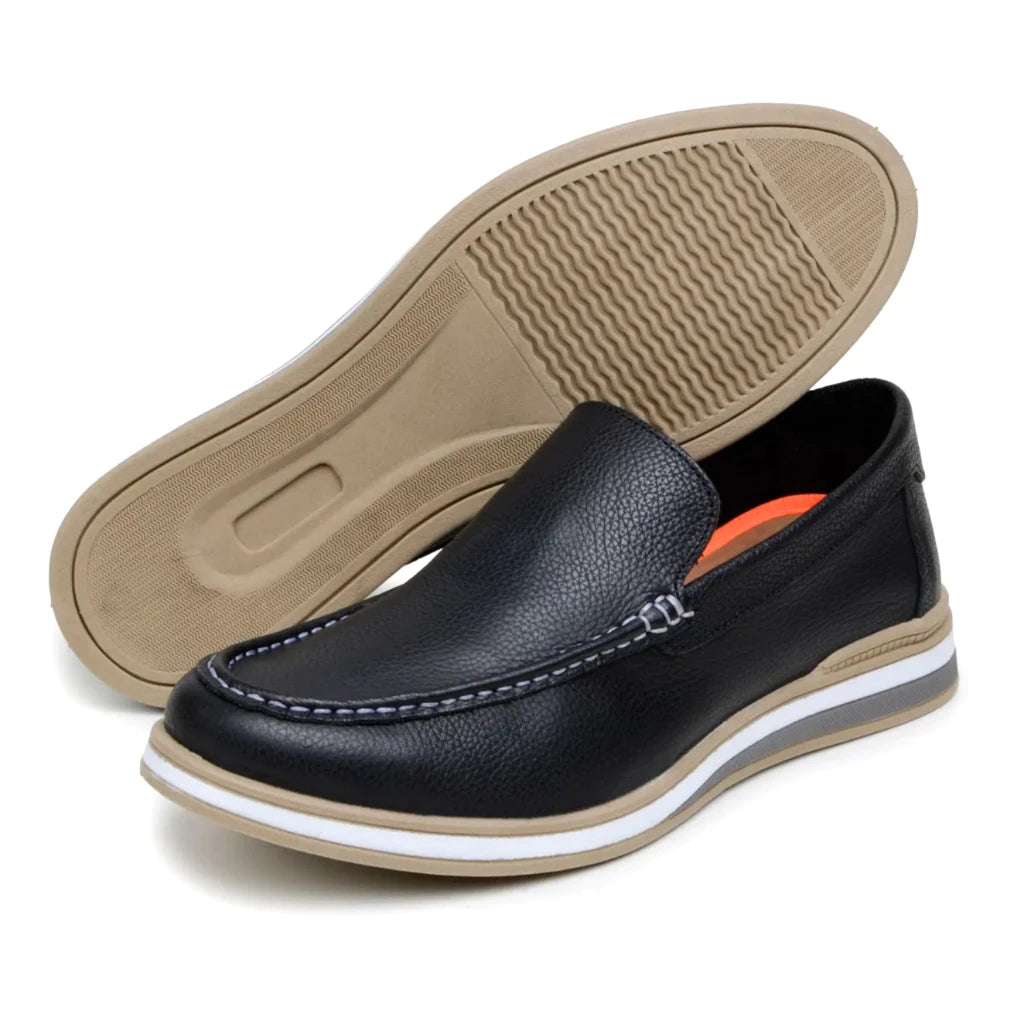 Mocassim Masculino Couro Drive Slip On Moderno
