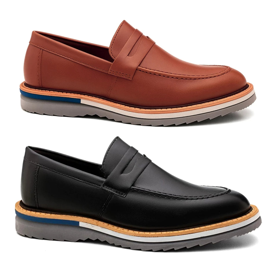 Kit 2 Pares de Sapato Slip On Social Masculino