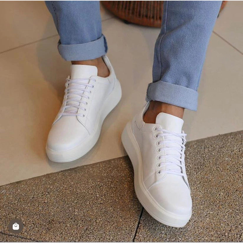 Tênis Masculino Branco Oversized Plataforma – Casual Confortável